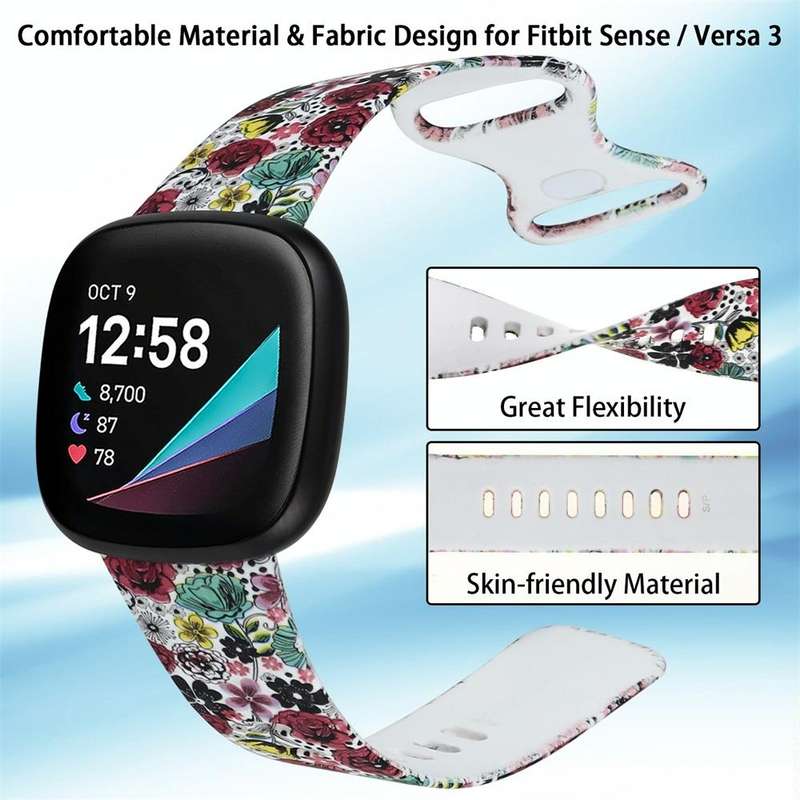For Fitbit Versa 3 Printing Watch Band, Size: S (K)
