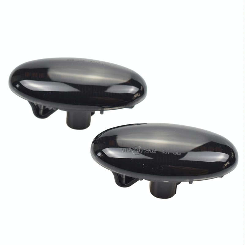 2pcs For Mazda 2 DY 2003-2007 Car Dynamic LED Fender Side Light (Transparent Black)
