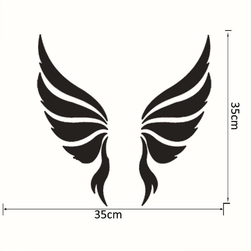 Crystal Three Dimensional Decorative Wall Stickers Angel Wings Bedroom Decorative Mirror(Silver)