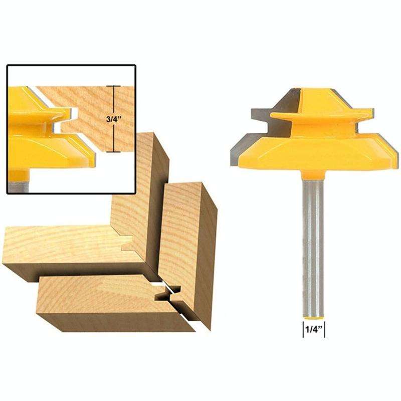 1/4 x 2 Shank Woodwork 45 Degree Engagement Tenon Cutter Blade Right Angle Accessories Knife Wood...