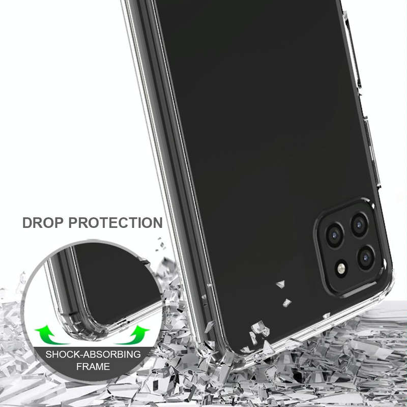 For Samsung Galaxy A22 5G Shockproof Scratchproof TPU + Acrylic Protective Case(Black)
