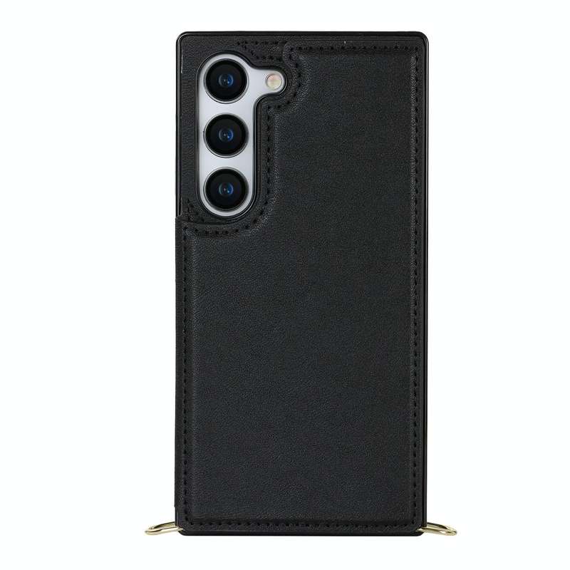 For Samsung Galaxy S23+ 5G Cross-body Square Double Buckle Flip Card Bag TPU+PU Case(Black)