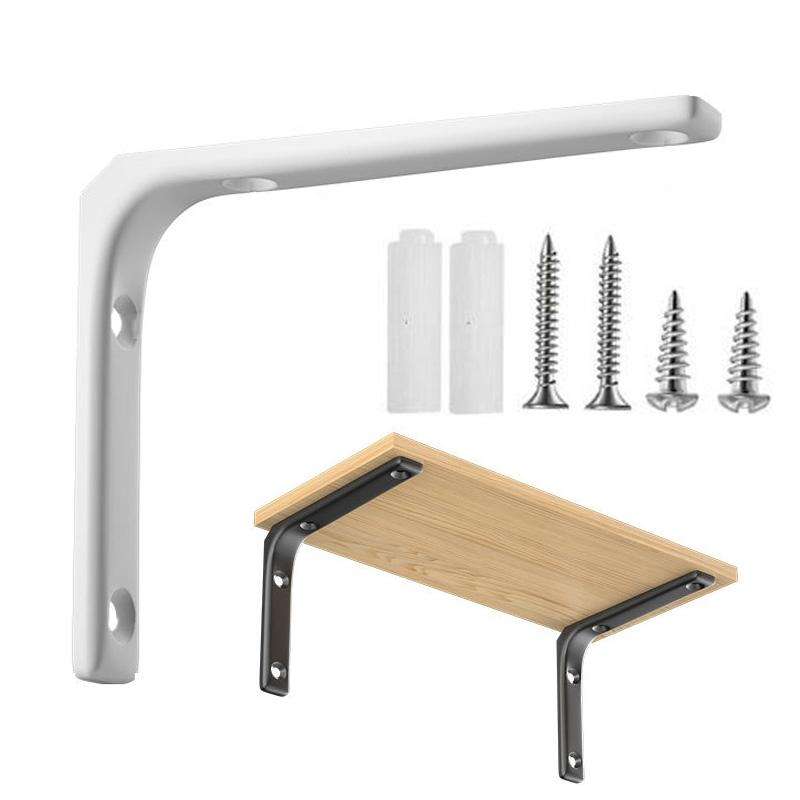 200x150mm Arc Triangle Bracket Stainless Steel I Type Support Holder With Screw(White)