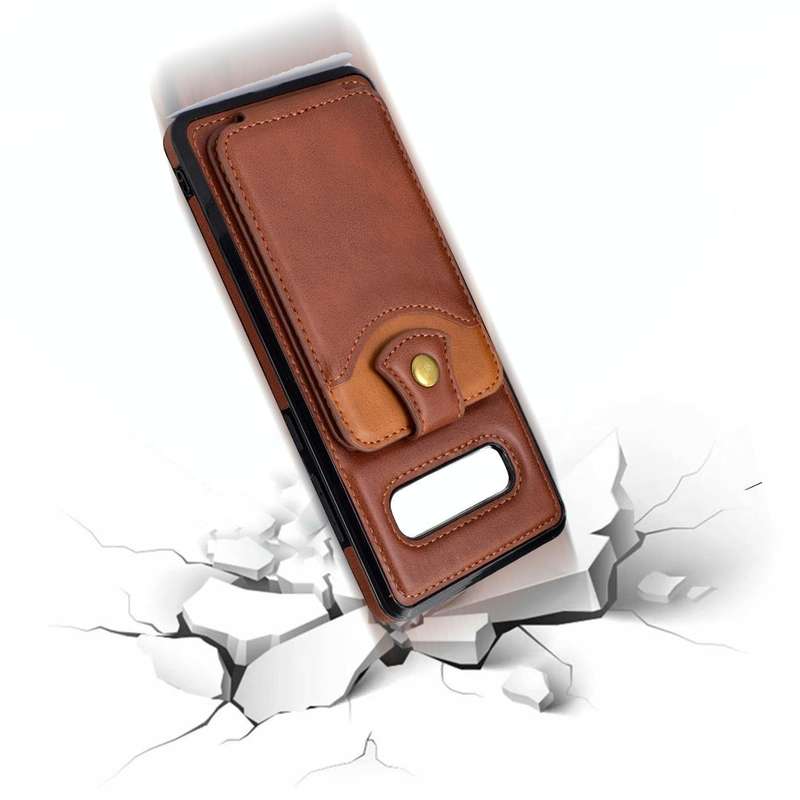 For Samsung Galaxy S10 Soft Skin Leather Wallet Bag Phone Case(Brown)