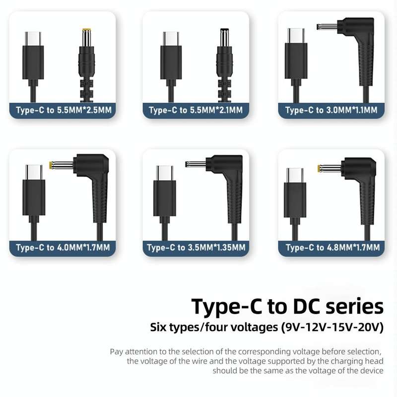20V 3.5 x 1.35mm DC Power to Type-C Adapter Cable