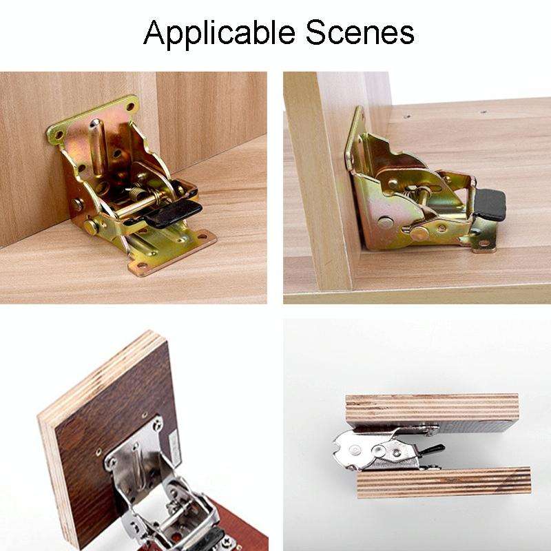 Collapsible Hinge Furniture Table Splicing Hardware With 10 Screws, Model: 90 Degree Copper