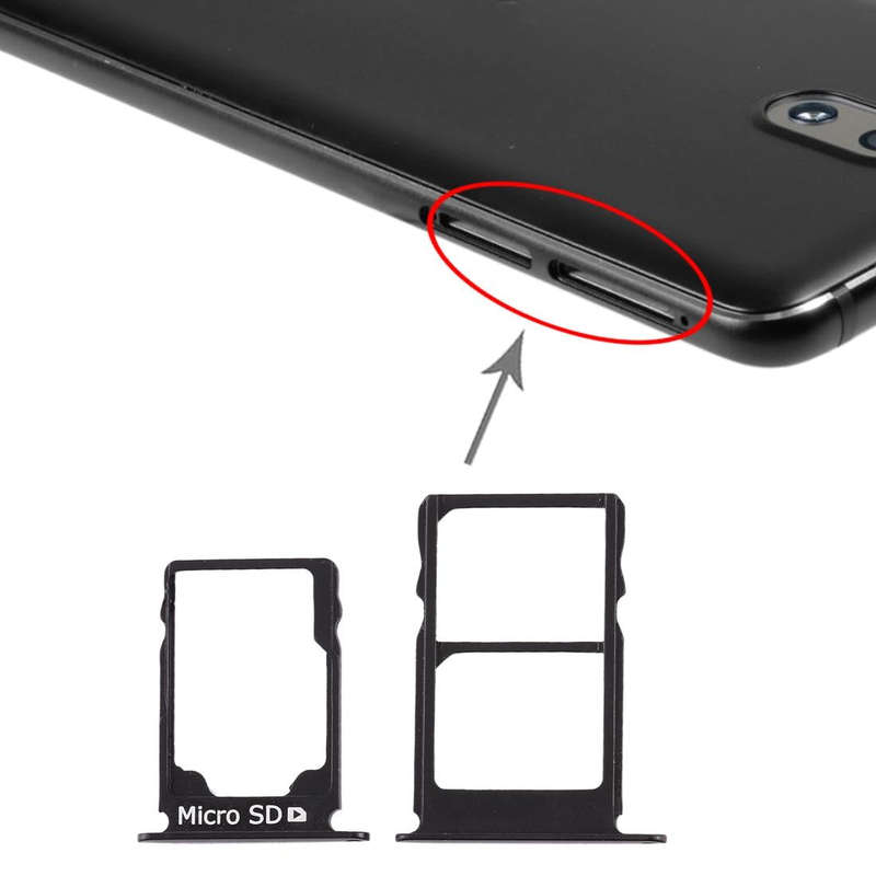 SIM Card Tray + SIM Card Tray + Micro SD Card Tray for Nokia 3.1 TA-1049 TA-1057 TA-1063 TA-1070 ...