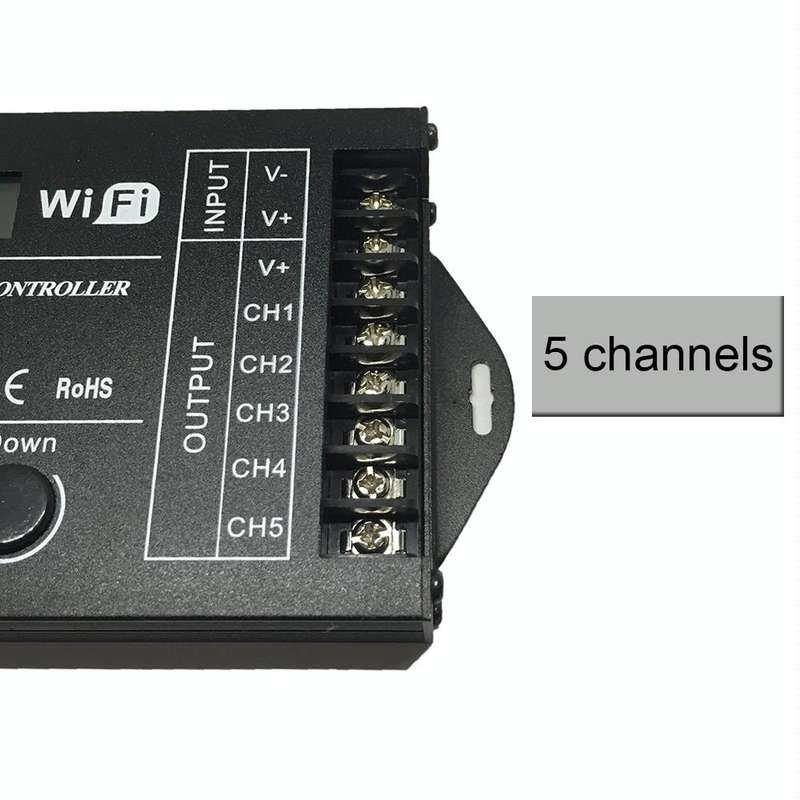 TC421 20A WiFi Programmable 5CH RGB LED Time Controller for Aquarium, Fish Tank, Plant Growth, DC...