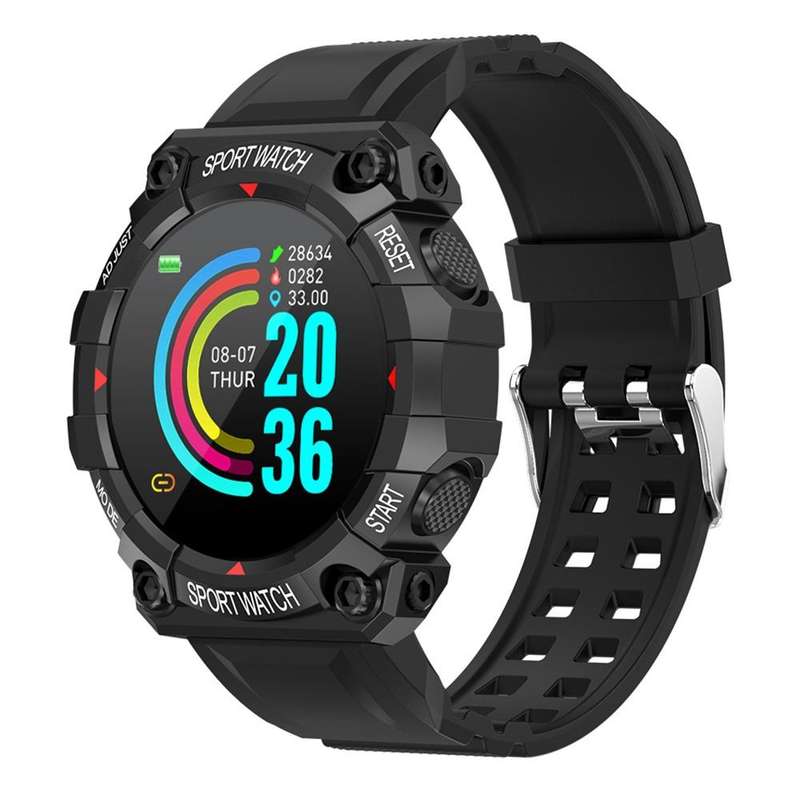 FD68 1.3 inch Color Round Screen Sport Smart Watch, Support Heart Rate / Multi-Sports Mode(Black)