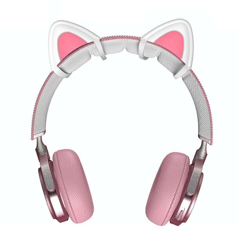 T6 Cute Cat Ear Decoration for Headphones(White)