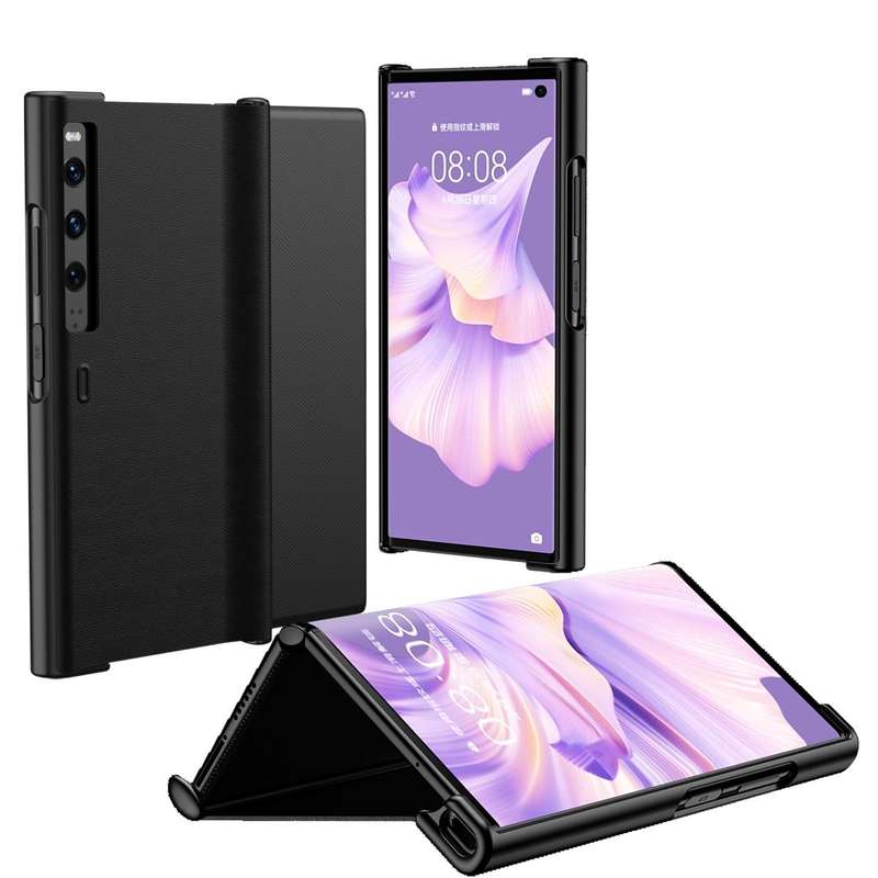 For Huawei Mate Xs 2 Leather Shockproof Phone Case With Holder(Black)