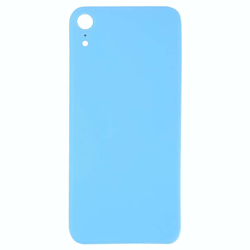 Easy Replacement Big Camera Hole Glass Back Battery Cover with Adhesive for iPhone XR(Blue)