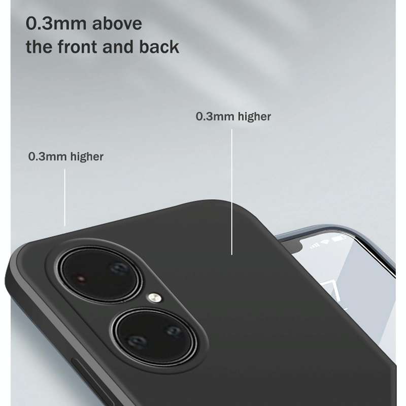 For Huawei P50 Solid Color Imitation Liquid Silicone Straight Edge Dropproof Full Coverage Protec...