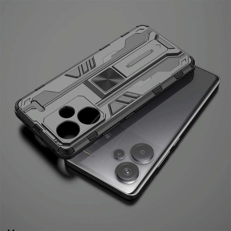 For Redmi Note 13 Pro 5G Supersonic Armor PC Hybrid TPU Phone Case(Black)