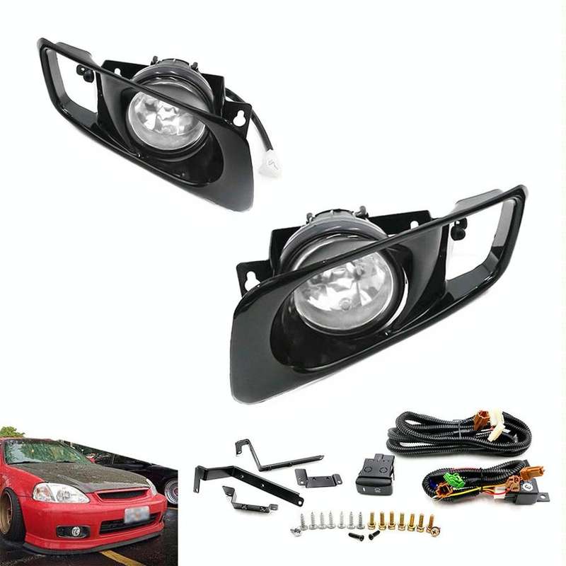 1 Pair Car Modified Front Fog Light for Honda Civic 1999-2000 (White Light)
