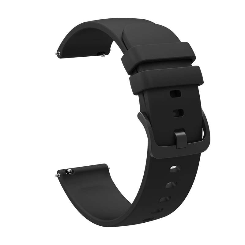 For Garmin Forerunner 245 20mm Solid Color Soft Silicone Watch Band(Black)