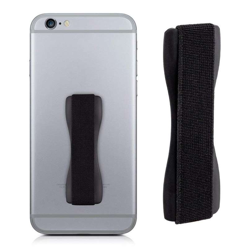 Finger Grip Phone Holder for iPhone, Galaxy, Sony, Lenovo, HTC, Huawei, and other Smartphones(Black)
