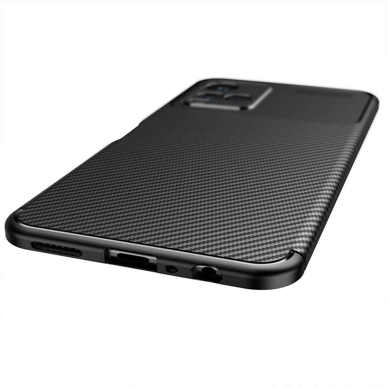 For vivo Y33S Carbon Fiber Texture Shockproof TPU Case(Blue)