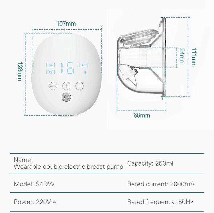 Wearable Automatic Breast Pump Massage Hands-free Invisible Wireless Large Suction Breast Pump S4...