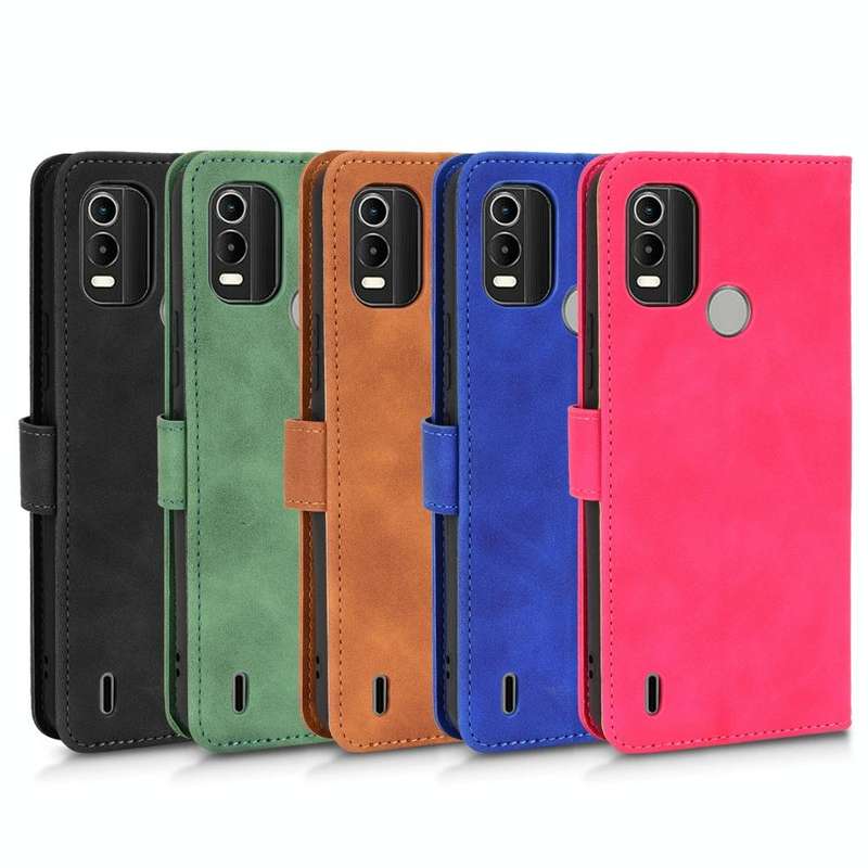 For Nokia C21 Plus Skin Feel Magnetic Flip Leather Phone Case(Green)