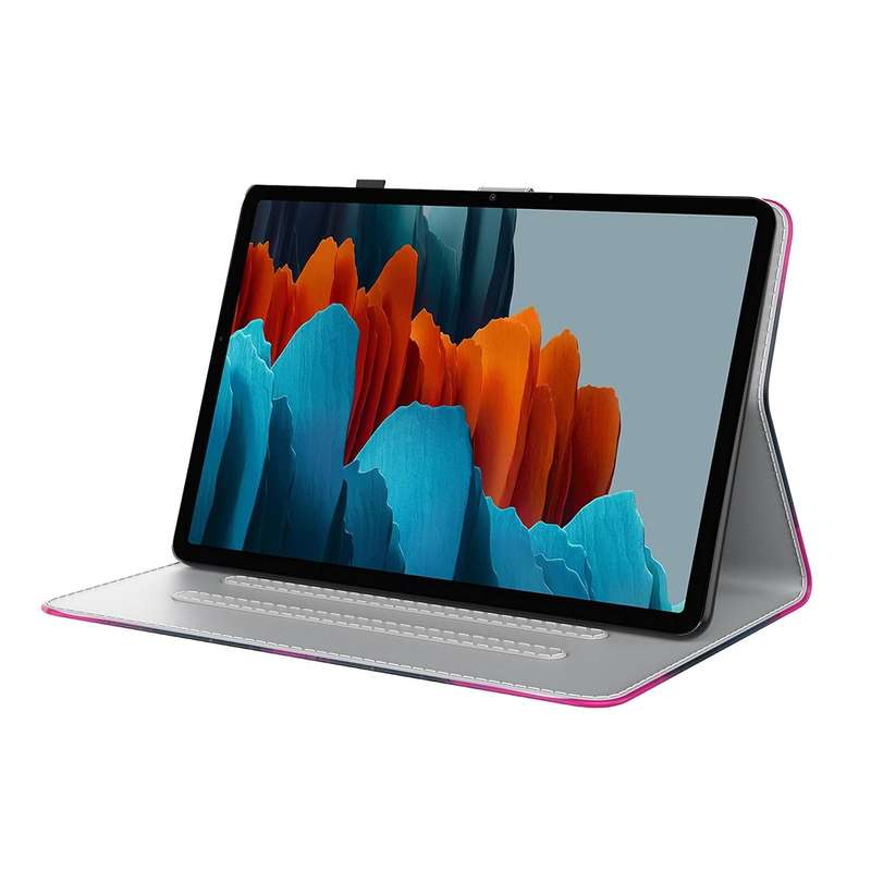 For Samsung Galaxy Tab S8 / Tab S7 Watercolor Pattern Flip Leather Tablet Case(Berry Color)