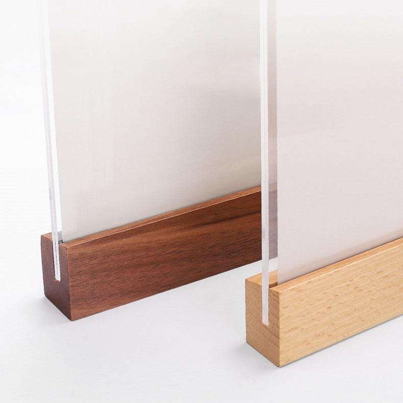 Transparent Acrylic Wooden Base Certificate Photo Frame Horizontal Beech