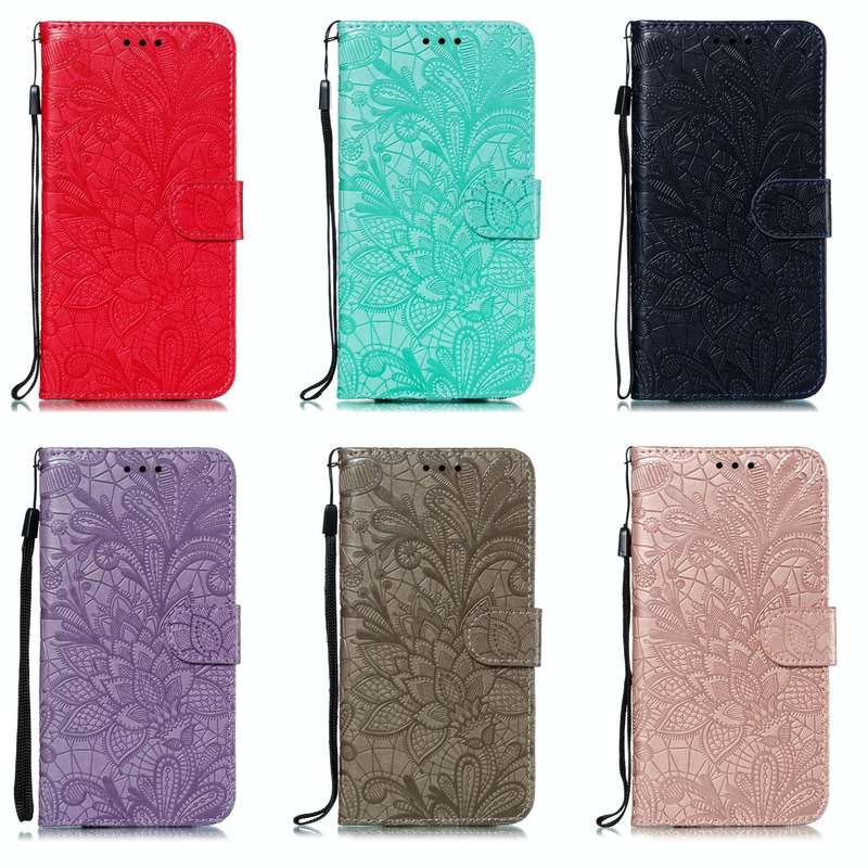 For Samsung Galaxy A32 4G Lace Flower Embossing Pattern Horizontal Flip Leather Case with Holder ...