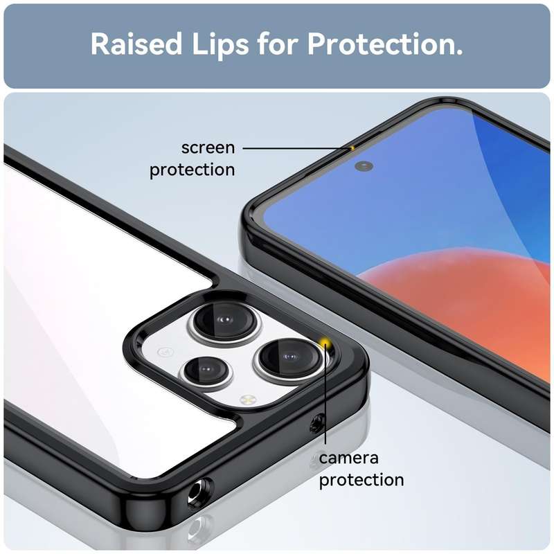 For Xiaomi Redmi 12 Colorful Series Acrylic + TPU Phone Case(Black)