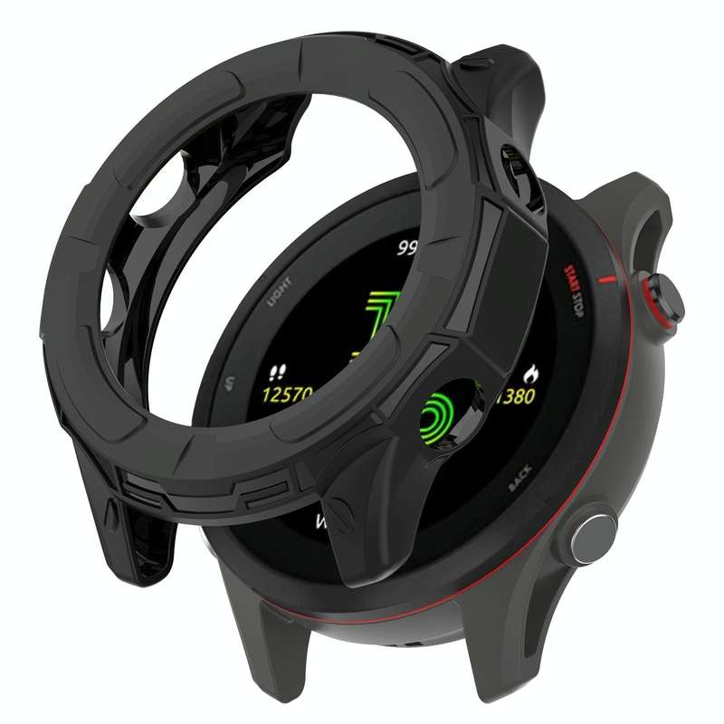 For Garmin Forerunner 255 Armor Hollow TPU Watch Case(Black)