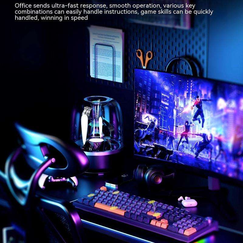 LANGTU LT104 Mechanical Keyboard Backlight Display Flexible DIY Keyboard, Style: Wireless Tri-mod...