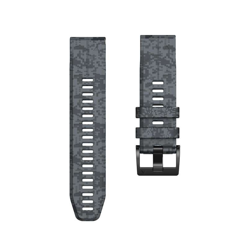 For Garmin Fenix 7X Camouflage Silicone Watch Band(Digital)