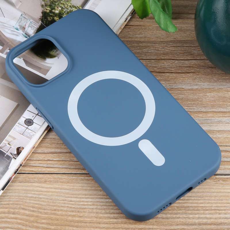 For iPhone 12 MagSafe Liquid Silicone Phone Case(Blue)