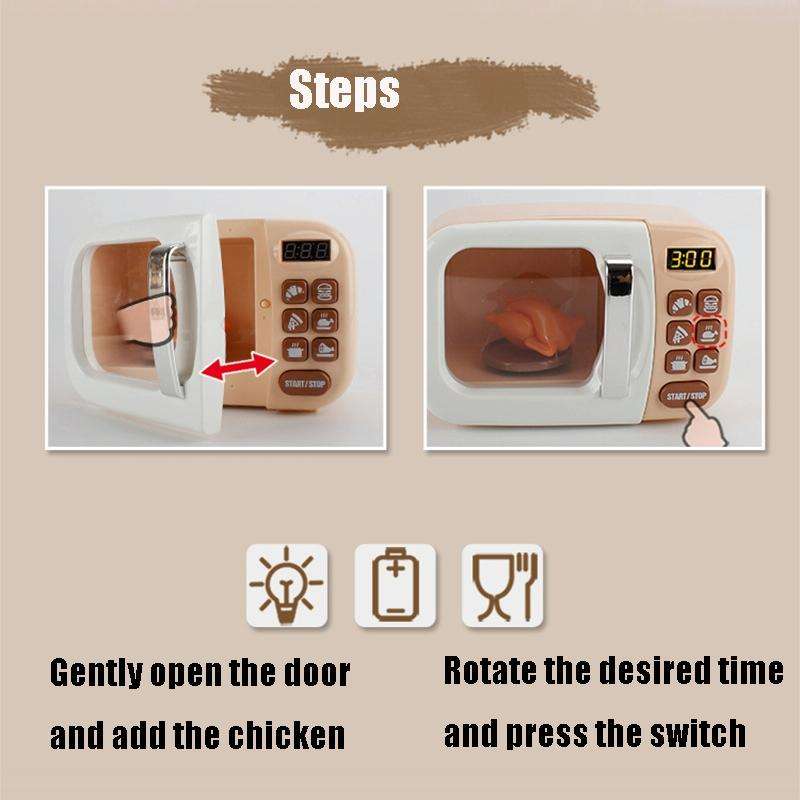 Simulation Puzzle Kitchen Toy Play House Kitchen Appliances Model Microwave Oven