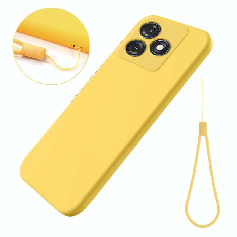 For Tecno Spark 10 4G / 10C 4G Pure Color Liquid Silicone Shockproof Phone Case(Yellow)