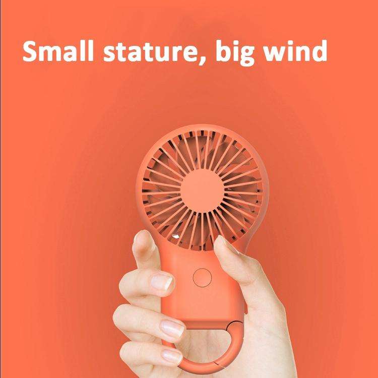 Handheld Pocket Mini Small Fan Portable Charging Outdoor USB Fan With 7 Color Light(Orange)