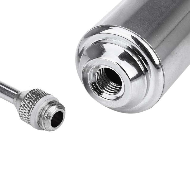 60ml Stainless Steel Syringe Dual Needles Condiment Turkey Meat Injector Cooking Tools (Silver)