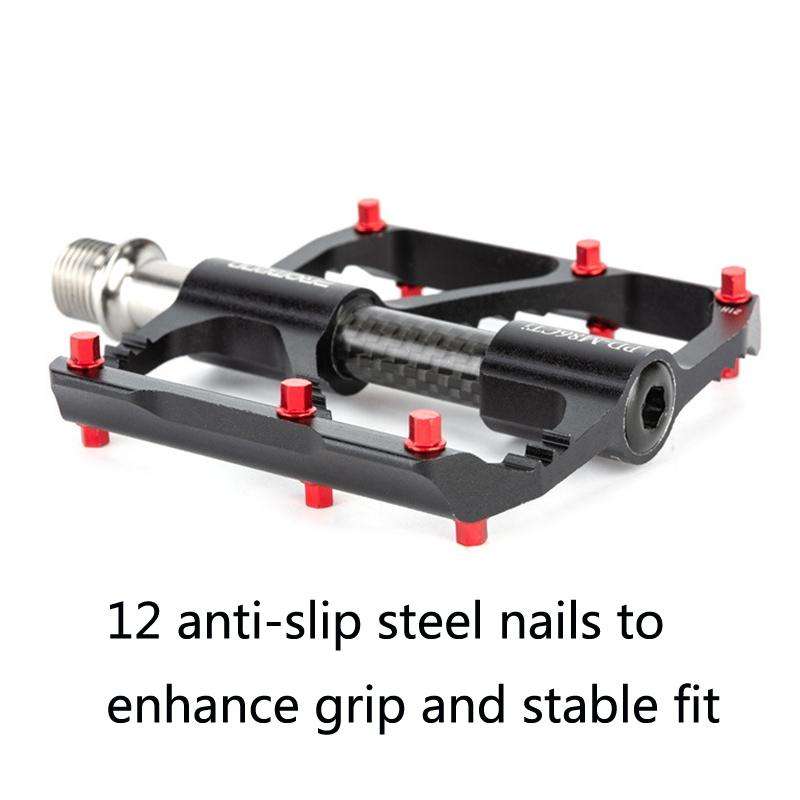 1 Pair PROMEND Titanium Axle Carbon Tube Bicycle Pedal Mountain Bike Road Bike 3 Palin Pedal PD-M...