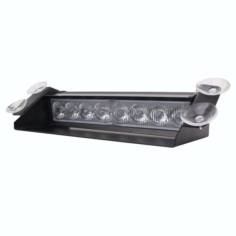 8W 800LM 8-LED White + Red Light 3-Modes Adjustable Angle Car Strobe Flash Dash Emergency Light W...