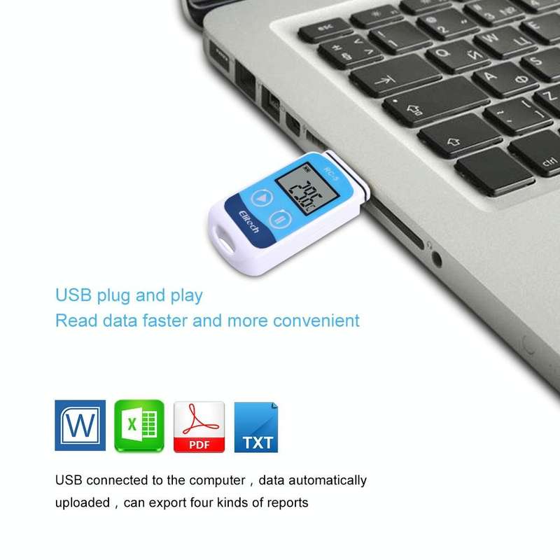 TTE35065 Digital USB Temperature Data Logger for Warehouse Storage, Refrigerated, Cold Storage an...