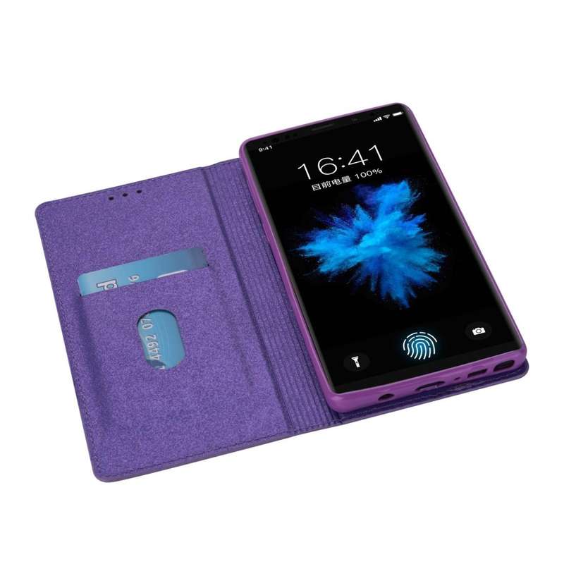 For Samsung Galaxy Note 9 Ultrathin Glitter Magnetic Horizontal Flip Leather Case with Holder & C...