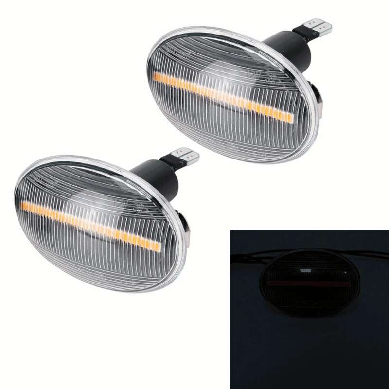 2 PCS DC12V / 3W Car LED Dynamic Blinker Side Lights Flowing Water Turn Signal Light for BMW Mini...