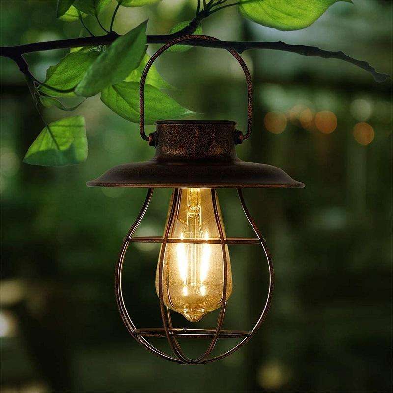 Outdoor Solar Waterproof Wrought Iron LED Hanging Light(Petals)