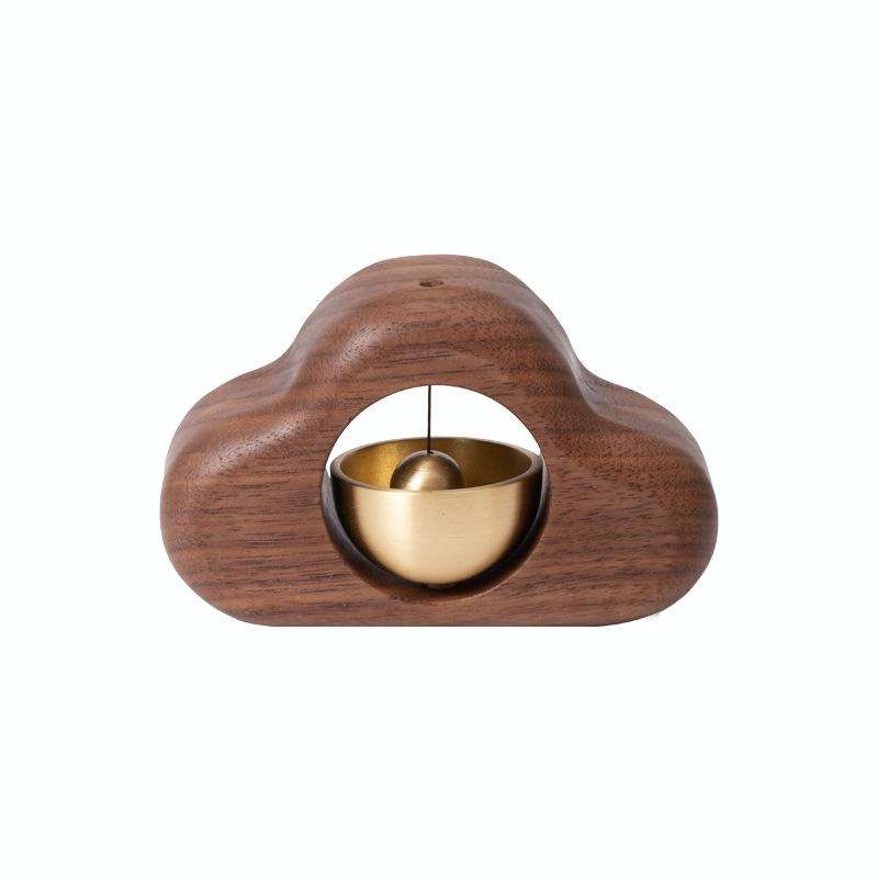 Suction Door Wind Chime Magnetic Suction Door Bell Wooden Decoration, Color: Walnut