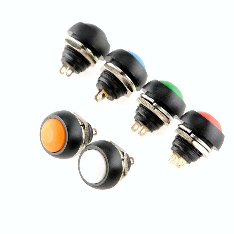 10 PCS Small Waterproof Self-Reset Button Switch(Blue)
