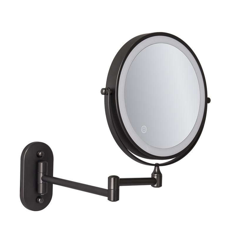 8 Inch Wall-Mounted Double-Sided Makeup Mirror LED Three-Tone Light Bathroom Mirror, Colour:USB C...