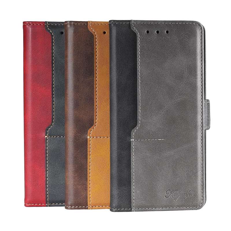 For Huawei Mate 20 Pro Retro Texture Contrast Color Side Buckle Horizontal Flip Leather Case with...