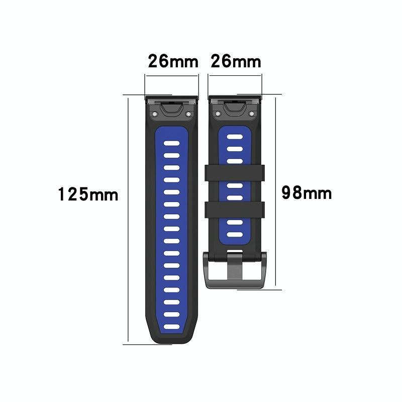 For Garmin Fenix 7X Solar 26mm Silicone Sports Two-Color Watch Band(Red+Black)