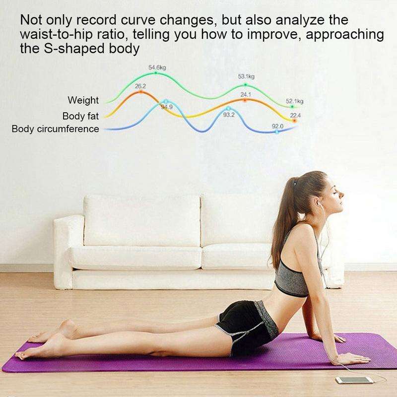Household Smart Body Fat Electronic Weighing Scale, USB Charging Version(Black)
