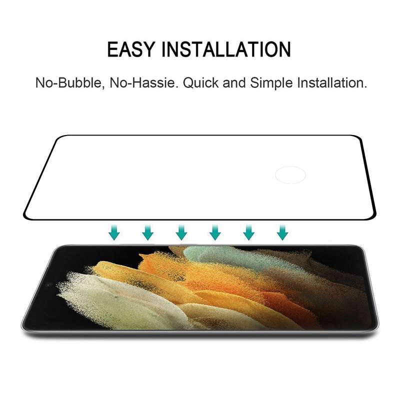 For Samsung Galaxy S21 Ultra 5G Full Glue 9H HD 3D Curved Edge Tempered Glass Film(Black)