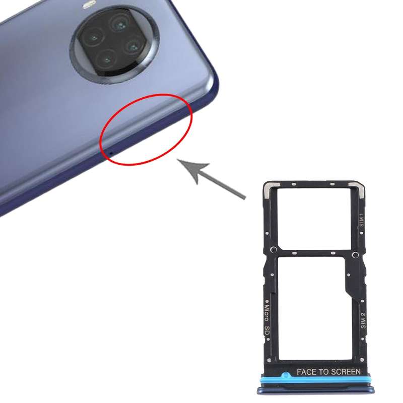 SIM Card Tray + SIM Card Tray / Micro SD Card Tray for Xiaomi Mi 10T Lite 5G (Grey)